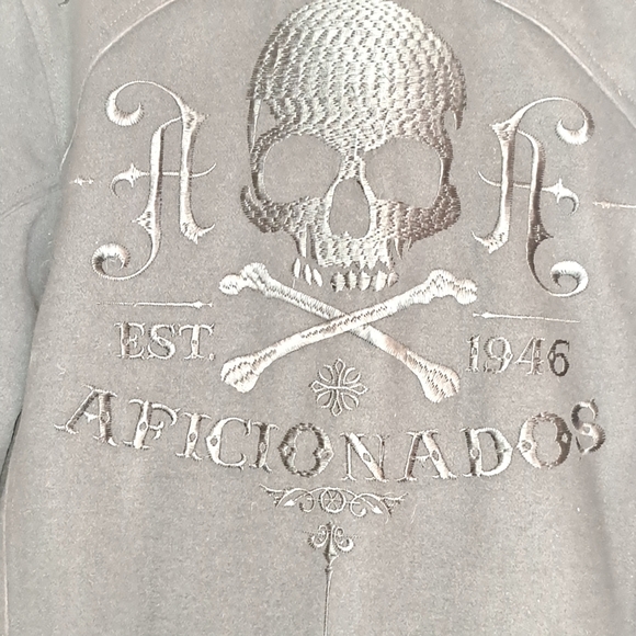 Affliction Vintage Black Pea Coat Punk Goth Men's Large Just PU From Dry Cleaner - Picture 7 of 16